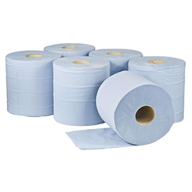 Bryson Centre Feed Paper Blue Roll 2-Ply - Pack 6