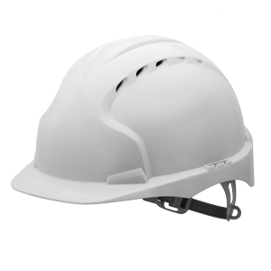 JSP EVO3® OneTouch™ Slip Ratchet Vented Hard Hat- White