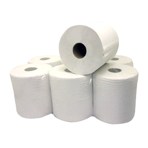Bryson Centre Feed Paper White Roll - Pack 6