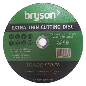 Bryson Trade Series Extra Thin Metal Cutting Discs - 230mm