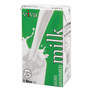 Viva Semi-Skimmed Longlife Milk - 500ML - Pack of 12