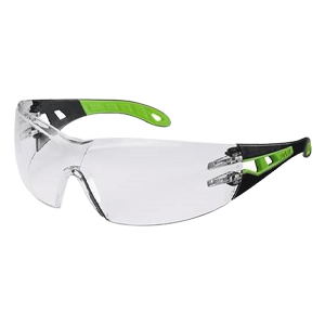 Uvex Pheos Spectacles - Black & Lime Frame - Clear Lens