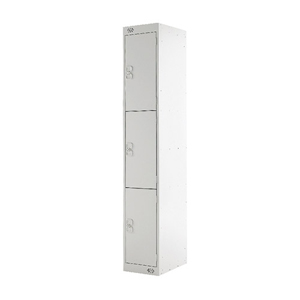 Standard Locker - 3 Compartment - Light Grey - 1800 x 300 x 300mm