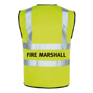 Yellow Hi-vis Waistcoat + Fire Marshall Logo Extra Large