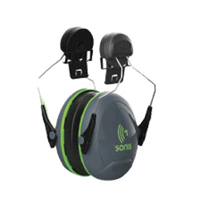 JSP Sonis®1 Ear Defenders Helmet Mounted Dark Grey Cup/Extra Visibility Green Plate (SNR 26)