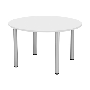 White 1200mm Dia Round Table with metal legs (25mm Top)
