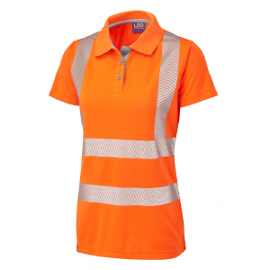 Womens Orange Hi-Vis Polo Shirt - XS