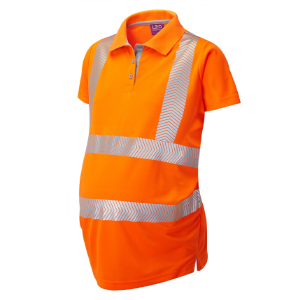 Women's Orange Maternity Polo Shirt - S