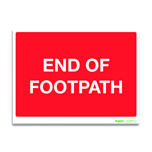 Red End Of Footpath - 1mm Rigid PVC (300x200)