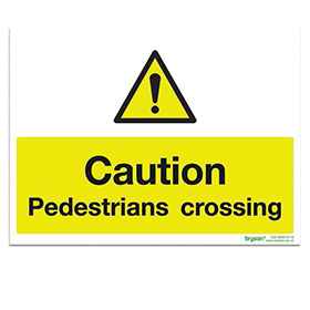 Caution Pedestrians Crossing - 1mm Foamex (300x200)