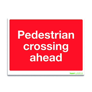 Red Pedestrian Crossing Ahead - 1mm Foamex (300x200)