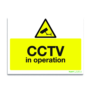 CCTV In Operation - 1mm Rigid PVC (200x300)