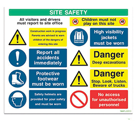 Site Safety Board 13 - 3mm Rigid PVC (1200x1000)