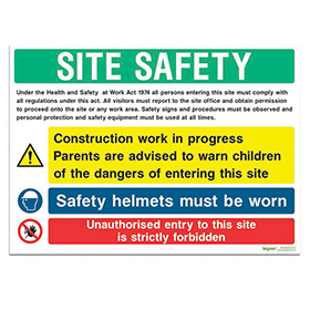 Site Safety Board 9 - 3mm Rigid PVC (900x650)