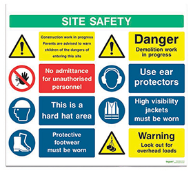 Site Safety Board 5 - 3mm 1mm Foamex (900x1000)