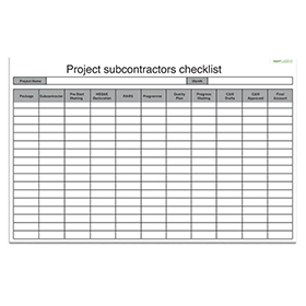 Project Subcontractors Checklist Board - 3mm Diabond (2000x1300)