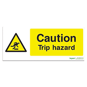 Caution Trip Hazard - 1mm Rigid PVC (300x150)