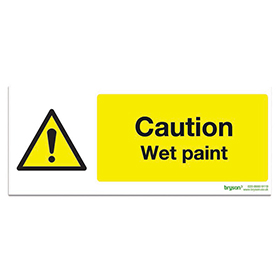 Caution Wet Paint - 1mm Rigid PVC (300x150)