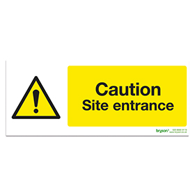 Caution Site Entrance - 1mm Foamex (300x150)