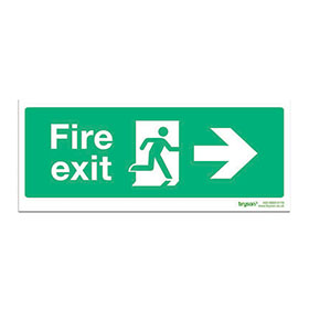 Running Man Fire Exit Right - 1mm Foamex (300x150)