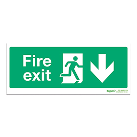 Running Man Fire Exit Down - 1mm Foamex (300x150)