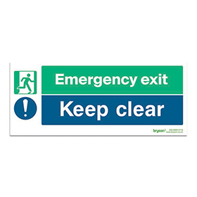 Emergency Exit Keep Clear - 1mm Foamex (300x150)