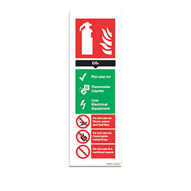 Fire Extinguisher Co2 - 1mm Rigid PVC (100x300)