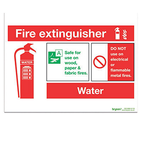 Fire Extinguisher Co2 Water - 1mm Rigid PVC (300x200)