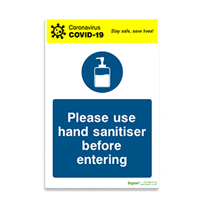 Covid Coronavirus Please Use Hand Sanitiser Before Entering - 1mm Rigid PVC (200x300)