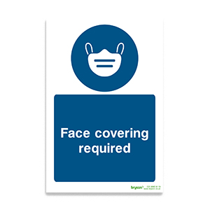 Covid Face Covering Required - 1mm Rigid PVC (200x300)