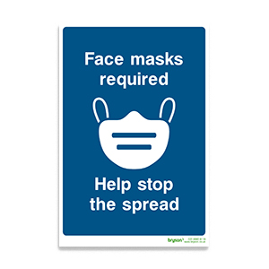 Covid Face Masks Required Help Stop The Spread - 1mm Rigid PVC (200x300)