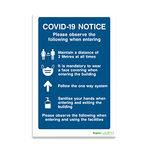 Covid Covid 19 Notice Please Observe The Following When Entering - 1mm Rigid PVC (200x300)