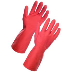 Red Lightweight Rubber Gloves - Large - Pair