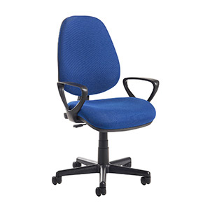 Fabric Operators Chair With Adjustable Arms – Blue