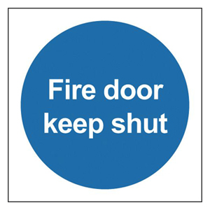 100x100mm Fire Door Keep Shut - Self Adhesive Pk of 6