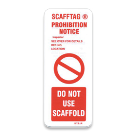 Scafftag Prohibition Insert Pack of 10