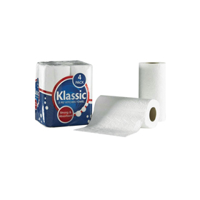 Klassic 2-Ply Kitchen Roll White - Pack of 4