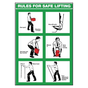 600x420mm Rules for Safe Lifting Wallchart