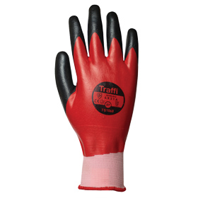 Traffi TG1060 Waterproof Nitrile Glove - Cut Level A - Red - Size 10