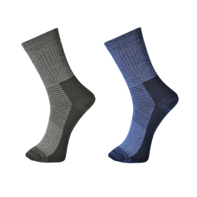 Portwest Ribbed Thermal Sock - Blue/Grey - Size 6-9