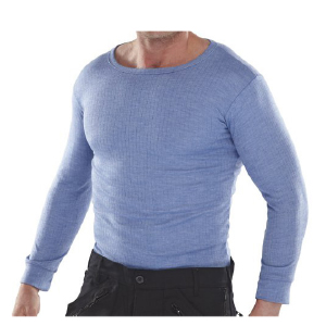 Long Sleeve Thermal Vest - Sky Blue - Small
