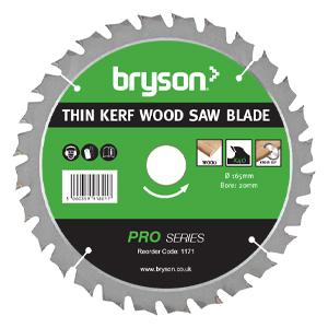 Bryson Pro Series 165 x 40T x 20mm Thin Kerf Wood Cutting TCT Circular Saw Blade
