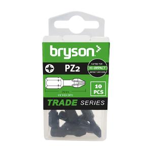 Bryson Trade Series PZ2 25mm Screwdriver Bit - Pack of 10