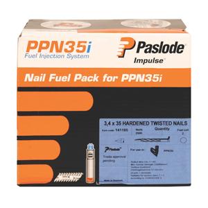 Paslode PPN35i Twist Nail Fuel Packs - Galvanised - 35mm - 2500 Nails & 2 Fuel Cells