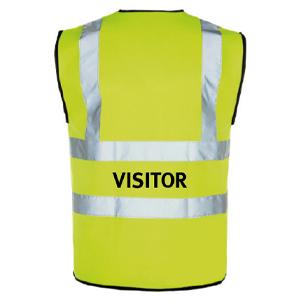 Yellow Hi Vis Waistcoat + Visitor Logo Medium