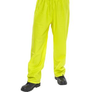B-DRI Yellow Nylon Rain Trousers Size Large