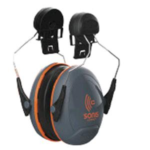 JSP Sonis® Compact Ear Defenders Helmet Mounted Dark Grey Cup/Extra Visibility Orange Plate (SNR 31)