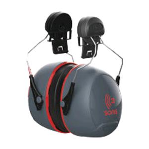 JSP Sonis®3 Ear Defenders Helmet Mounted Dark Grey Cup/Extra Visibility Red Plate (SNR 36)