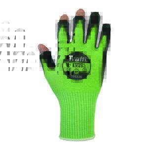 Traffi TG5220 X-Dura 3-Digit PU Glove - Cut Level C - Green - Size 9