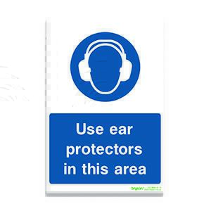 Use Ear Protectors In This Area - 1mm Rigid PVC (200x300)